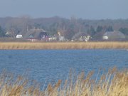 Schmalste Stelle von Usedom: Zempin, Achterwasser und Rieck.