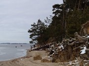 Sandstrand am Peenestrom: Der Weie Berg auf dem Gnitz.