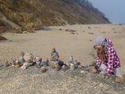 "Trollstenen": Steine am Strand unterhalb des Langen Berges.