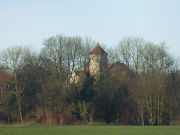 Schloss Stolpe: Vom Wiesenland am Haff gesehen.