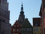 Sankt Nikolai vom Markt gesehen: Hansestadt Greifswald.