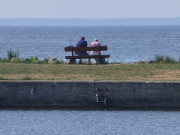 Idyll am Stettiner Haff: Hafenmole von Kamminke.