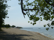 Hafen Kamminke: Hier beginnt der Sandstrand am Stettiner Haff.