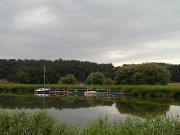 Boote: Die Melle, ein Arm des Achterwassers.