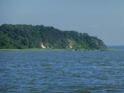 Halbinsel Loddiner Hft: Blick vom Segelboot aus.