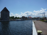 An der Hafenkante: Ueckermnde am Oderhaff.