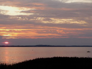 Sonnenuntergang und Fischerboot: Seebad Loddin auf Usedom.