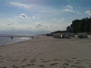 Fast menschenleer: Morgens am Strand von Zempin.