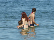 Sommerferien auf Usedom: Baden in der Ostsee.