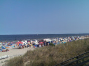 Ende August auf dem Ostseestrand: Badegste in ckeritz.