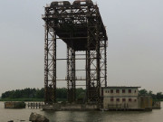 Bahnverbindung Berlin-Usedom: Eisenbahnhubbrcke bei Karnin.