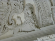 Stuckrelief: Reich verzierte Decken im Schloss Mirow.