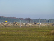 Ehemalige Betofahrbahnen: Umbauarbeiten auf dem Flughafen Heringsdorf.