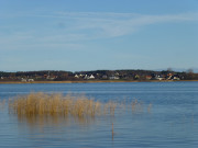 Seebad ckeritz: Blick ber das Achterwasser.