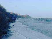 Schmaler Strand: Ostsee am Usedomer Seebad ckeritz.