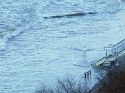 Treppe nicht immer erreichbar: Sturm an der Usedomer Kste.