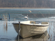 Eisfreie Flchen: Der Wolgastsee bei Korswandt.