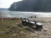 Korswandt auf Usedom: Sandstrand am Wolgastsee.