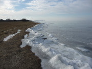 Eis: Kste des Peenemnder Hakens zum Greifswalder Bodden.