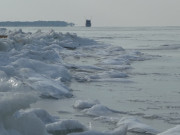 Knstliche Insel: 1000-Meter-Punkt des Flugplatzes.