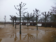 Regnerisch: Kurplatz des Ostseebades Zinnowitz.