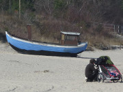 Fischerboot am Strand: Das Kaiserbad Heringsdorf.