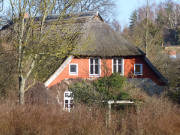 Bauernhaus mit Rohrdach: Im Hinterland der Insel Usedom.