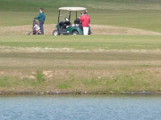 Zum Abschlag: Golfplatz "Baltic Hills" in Korswandt.