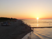 Ostseestrand von Koserow: Sonnenuntergang ber der Ostsee.