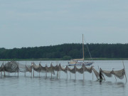 Stellnetz im Peenestrom: Fischerei auf Usedom.