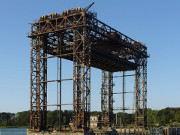 Mittelteil der Eisenbahnhubbrcke bei Karnin.