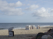 Letzte Strandkrbe: Usedomer Ostseestrand von Stubbenfelde.