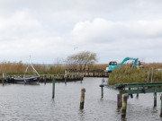 Baggerarbeiten am Loddiner Hafen: Sanierung des Hafenbeckens.