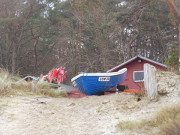 Fischerboote in Zempin: Usedom im Dezember.