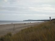 Farben des Dezembers: Ocker des Strandhafers und Blau des Meeres.