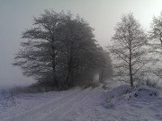 Tief verschneit: Weg von Loddin zur Melle.