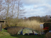 Am Gothensee: Fischerboote in Gothen-Ausbau.