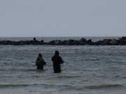 Angler in der Ostsee: Nsse von allen Seiten.