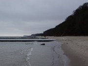 Regen ber Usedom: Strand zwischen Streckelsberg und Klpinsee.