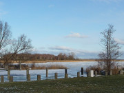 Hafen am Achterwasser: Eingang zur Halbinsel Cosim.