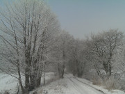 Der Winter ist zurck: Weg zur Melle bei Loddin.