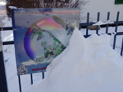 Steinbock-Ferienwohnungen auf Usedom: Schneeberge am Eingang.