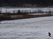 Abfahrt zum Kleinen Krebssee: Snowboarden am Krckenberg.