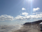 Strand in Richtung ckeritz: Sturm ber Usedom.