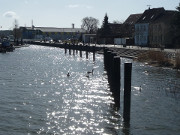 Zwischen Schlossinsel und Festland: Peenestrom in Wolgast.