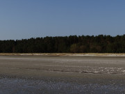 "Wattenmeer": Mehrer hundert Meter breiter Sandstrand.