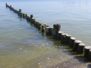 Ostsee und Sonnenschein: Buhne am Ostseebad Bansin.