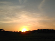 Urlaub auf Usedom: Sonnenuntergang ber dem Loddiner Hft.