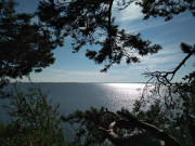 Hftberg bei Loddin: Blick ber das Achterwasser.