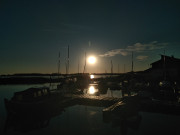 Romantische Stimmung: Abend am Achterwasserhafen ckeritz.